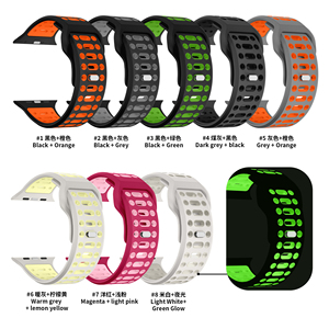 Correa de Reloj de Silicona RYB para <span class=keywords><strong>Apple</strong></span> Series 8 7 6 <span class=keywords><strong>SE</strong></span> Ultra 49mm 45mm 44mm 42mm 41mm <span class=keywords><strong>40mm</strong></span> 38mm, Accesorios Deportivos para iWatch - Product Image 2