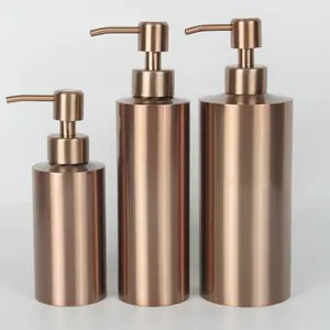 Rose Gold Stainless Steel Liquid Pump Hand Sanitizer Dispenser Countertop Kitchen Soap Dispenser For Kitchen