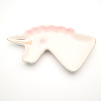 Hengfei Céramique Porcelaine Dolomite Art Déco, Récipient à bibelots décoratif personnalisé en forme de licorne, mobile, pour rangement cosmétique et décoration intérieure