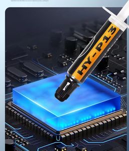 2g haute qualité 13.4 W/m-K meilleure graisse de composé de pâte <span class=keywords><strong>thermique</strong></span> de silicone HY-P13 gris pour <span class=keywords><strong>CPU</strong></span> GPU - Product Image 4