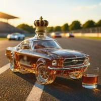 Verre à whisky à vendre, carafe à vin avec couvercle en forme de cheval, bouteille à vin en verre borosilicate de haute qualité, bouteille en verre en forme de voiture