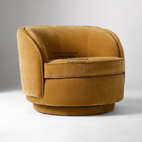 Fauteuil de loisir contemporain en bois massif brun, revêtement en velours, meubles de bureau à domicile, canapé de salon