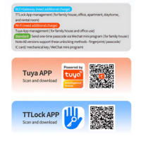Serrure de porte intelligente TAICHEN avec poignée, empreinte digitale, mot de passe, carte, avec TTlock BluQ6, numérique, Tuya Wifi