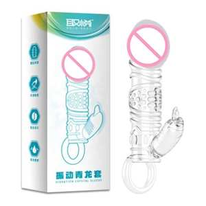 Şeffaf horoz kol kullanımlık <span class=keywords><strong>Penis</strong></span> genişletici çevresi artırıcı gerçekçi kılıf gecikme kristal prezervatif erkekler için - Product Image 3