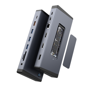 Docking Station 15 in 1 Thunderbolt 4 con Doppio HDMI 4K 60Hz, PD Gen2 10Gbps, PD 100W, RJ45 Gigabit Lan 1000Mbps, NVME <span class=keywords><strong>M</strong></span>.2 SSD 10Gbps - Product Image 5