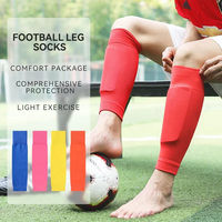 Protège-tibias de football souples en polyester respirant, manchon de compression pour mollets, chaussettes de football sans pied avec fonctions de protection