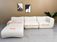 Canapé-lit sectionnel en forme de L moderne, rembourré en éponge, avec fonctions inclinables, système de compression modulaire pour appartement