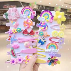 14 teile/satz recycelte Phantasie Kinder koreanischen Stil Schmetterling Haar Bogen Klaue Clips für Mädchen Set Pack benutzer definierte Logo