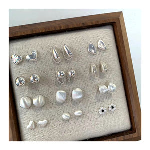 Aretes acero inoxydable por mayor argent mode bijoux coeur boucles d'oreilles pour femmes pendientes de concha numero romano - Product Image 1