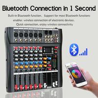 Console de mixage professionnelle BAIFEILI CT-60S à 6 canaux en métal avec égaliseur 3 bandes, audio surround/stéréo et effets intégrés