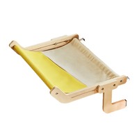Lit et hamac pour chat en bois à carreaux respirant, à suspendre, pour le bord du lit, le rebord de la fenêtre, le balcon, utilisation intérieure/extérieure