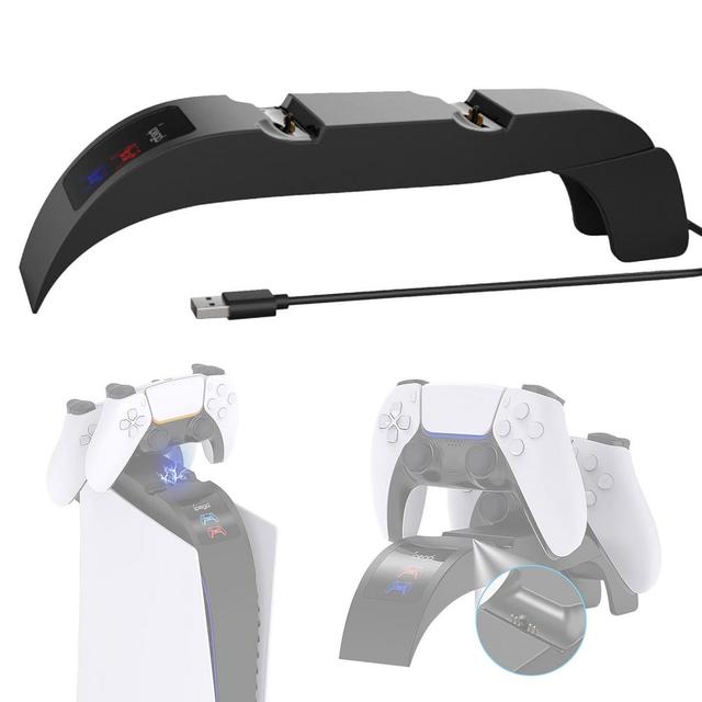 With LED Indicator for PS5 Dual Gamepad Charger for PS5 Console Fast Charging Power Supply