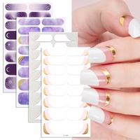 Autocollants pour ongles à paillettes colorées dégradées, les plus vendus, faciles à appliquer, OEM/ODM, non toxiques, fournisseur d'ongles