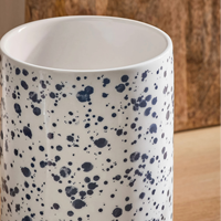 Porte-ustensiles cylindrique moderne en céramique avec finition émaillée, écologique, durable, multifonctionnel, pour cuillères et couteaux, pour la cuisine à domicile
