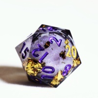 LuxeRoll Lavender Liquid Core Handmade Sharp Edge Resin Dice Set 7Pcs Polyhedral DND Dice for RPG D&D Tabletop Game Custom Dice