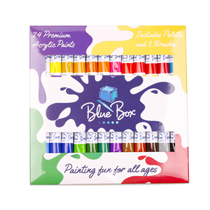 Premium 24 tubi 12 Ml Set di vernice acrilica in scatola di carta Wtih 3 <span class=keywords><strong>pennelli</strong></span> per artisti <span class=keywords><strong>e</strong></span> 1 Palette di plastica per principianti <span class=keywords><strong>e</strong></span> artisti - Product Image 3