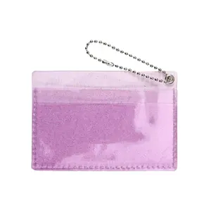 Blingbling PET PVC Gel Glitter Transparent card Wallet Card Holder, Clear Pocket Purse Wallet student fashion coin wallet bag