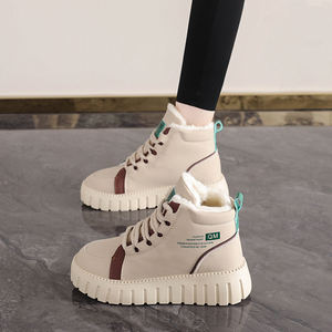 Bottes d'<span class=keywords><strong>hiver</strong></span> pour femmes les plus vendues, doublure en peluche haute, chaussures en fourrure épaisse à semelle épaisse, lacets antidérapants, bottes de neige de haute qualité, chaussures décontractées - Product Image 6