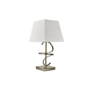 Lámpara de mesa de 8W, 4000K, E27, 600lm, pantalla de cuero blanco mate, dimensiones 44x23x23 cm, ideal para iluminación. - Product Image 1
