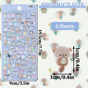 Más de 600 Adhesivos Mini Puffy de Dibujos Animados, 6 Hojas de PVC Impermeable, Adorables Cachorros 3D para Carcasas de Teléfono y Cuadernos - Product Image 2