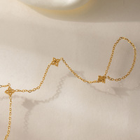 Bracelets à maillons en acier inoxydable pour femmes, bijoux de doigt tendance, avec trèfle à quatre feuilles, baguette, étoile et zircone cubique