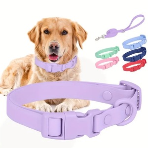 Özel su geçirmez anti-mantar PVC kaplı naylon Pet Pet güvenlik için tüy dekorasyon ile köpek göğüs tasması lüks hızlı bırakma - Product Image 1