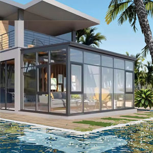 Profilé d'extrusion d'aluminium préfabriqué moderne en verre pour maison de jardin adossé à un solarium préfabriqué pour hôtels appartements à plat incliné - Product Image 6