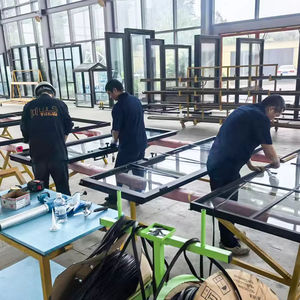 Marco de acero de lujo Puerta abatible doble Puerta de edificio de oficinas comerciales Puerta francesa de vidrio doble de pie - Product Image 3