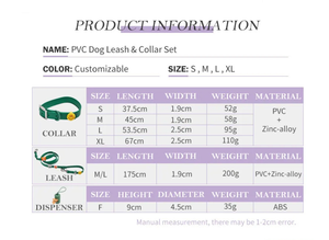 Juego de Correa y Collar para Perros y Gatos 2025, Diseño Moderno, Logotipo Personalizado, Lujo, PVC Impermeable, Porta Bolsas para Excrementos - Product Image 3