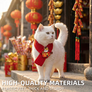 Acessórios Auspiciosos Estilo Chinês para o Ano do Cavalo: Lenço para Gatos e Cachecol para Cães (Malásia, Singapura, Japão, Tailândia, Vietnã) - Product Image 3