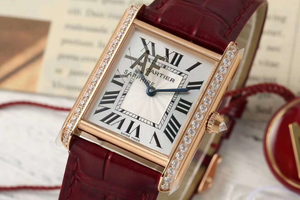 Reloj mecánico automático moderno y elegante con bisel con incrustaciones de diamantes, correa de cuero con estampado de cocodrilo rojo vino, resistente al agua - Product Image 1