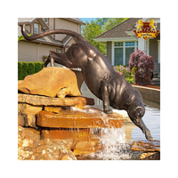 Statues d'animaux modernes en métal, décor de jardin extérieur, Sculpture de taille réelle en Bronze, Sculpture de léopard et de tronc d'arbre