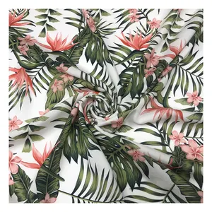 The factory outlet tropical design custom digital print fabric viscose for shirt pajamas