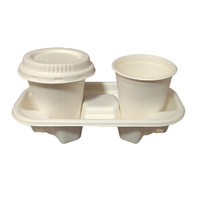 2 Fach k Auto Kaffeetasse halter Bagasse Einweg becher halter