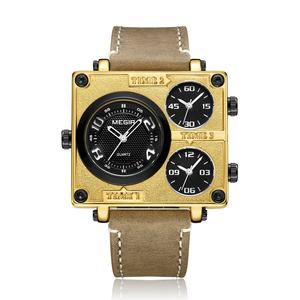 Montres pour hommes MEGIR 2069G, tendance, luxueuses, durables, originales, à bas prix, design populaire, <span class=keywords><strong>chic</strong></span>, multifonctions, quartz, bracelet en cuir véritable - Product Image 3