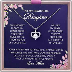 Collar Novirasine Eternal Heart de Doble Capa con Microincrustaciones de Circonia en Forma de Corazón, Moderno, para Parejas - Product Image 3