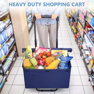 Carrito de Compras Plegable de Plástico PP Resistente con Tapa para Subir Escaleras, Ideal para Supermercado, Equipaje y Camping - Product Image 3