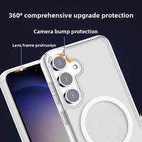 Étui de téléphone magnétique 2-en-1 transparent antichoc, coque de protection intégrale compatible avec Samsung S26 S25 Ultra, fine et durable