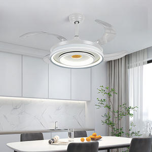 โคมไฟพัดลมติดเพดาน LED คริสตัลหรี่แสงได้สำหรับห้องนอนโรงแรมหรูหราเรียบง่ายทันสมัยมีไฟติดเพดาน - Product Image 4