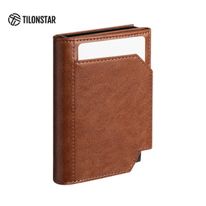 TVC505 Cartera de Aluminio de Cuero Premium Compacta para Hombre, Tarjetero Pop Up con Función de Bloqueo RFID - Product Image 2