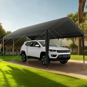 Cobertizo Portátil de Acero Galvanizado de 10x20 Pies con Protección UV, Techo Resistente e Impermeable <span class=keywords><strong>para</strong></span> Almacenamiento de Autos, Barcos y Motocicletas - Product Image 5