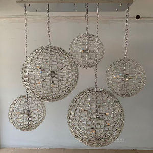 Lámpara colgante de cristal multisfera con placa rectangular para techo, para comedor, isla de cocina, candelabro LED - Product Image 2