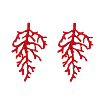 Boucles d'oreilles pendantes exagérées pour femmes, style décontracté et tendance, en alliage de zinc, motif fleur de corail, peintes par pulvérisation, collection ZA transfrontalière