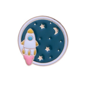 Broche de Metal con patrón cósmico, accesorios de Planeta de dibujos animados, Pin de insignia de aleación chapada para Collar, ropa, bolsa, decoración para Hada - Product Image 2