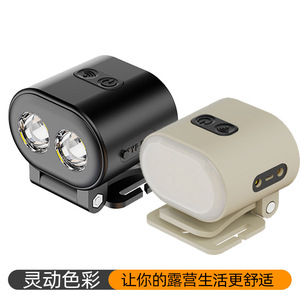 Mini Rechargeable LED Headlamp With <b>Dimmer</b> For Fishing Camping Outdoor Use Orange Color Plastic Body USB Charging - Product Image 5