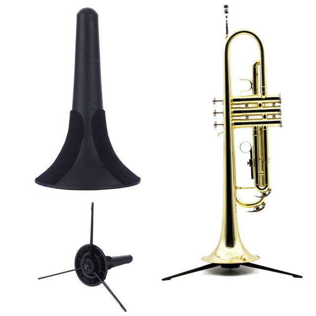 Portable Foldable Trumpet Tripod Holder Stand Metal Brass With Detachable Metal Leg Instrument Accessories