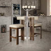 Tabouret de bar commercial moderne en bois massif, accoudoirs réglables, design durable, pour la maison, la salle à manger, le salon, le café, l'hôtel, RC-477