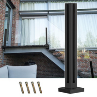 Rampe en verre sans cadre HIMOWAY avec poteau à fente en acier inoxydable, balustrade et main courante pour balcon et escalier