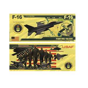 USA Luftfahrt Flugzeug Goldfolie Sammelkarten F16 F22 F35 B2 <span class=keywords><strong>AH64</strong></span> Flugthema Souvenir Geschenk - Product Image 2