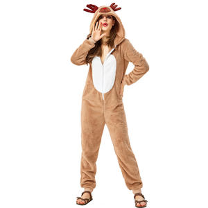 Pyjama combinaison en polyester pour <span class=keywords><strong>femme</strong></span> adulte, costume de cosplay de <span class=keywords><strong>renne</strong></span> de Noël pour fête, inspiré de dessins animés et films - Product Image 3